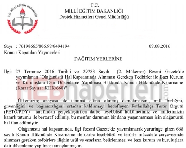 Yasak Yayınlar Listesi Yayınlandı! Dikkat: Görevden Alınabilirsiniz!