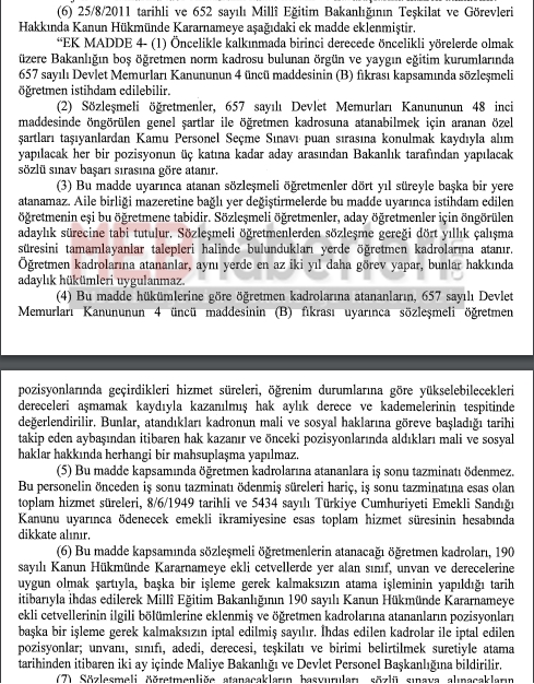 Sözleşmeli Öğretmenlik Şartları Resmi Gazetede Yayımlandı!