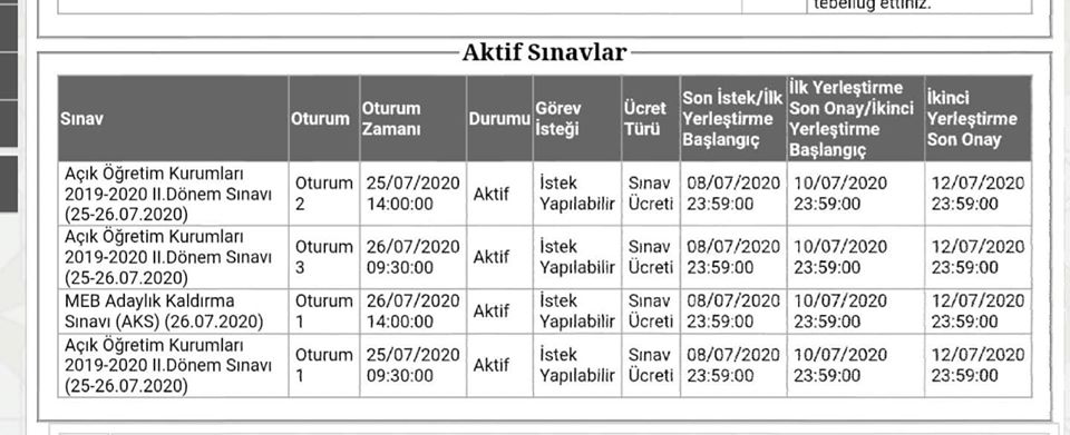 Sınav Görevi Başvuru Süresi Uzatıldı