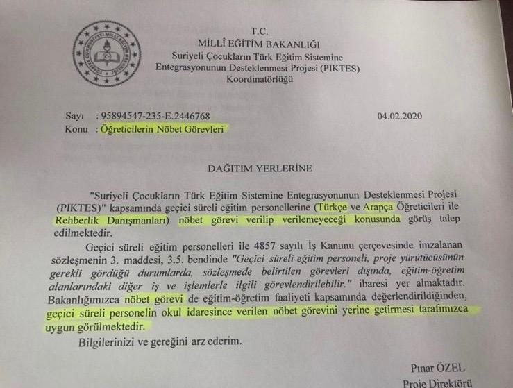 Piktes Öğreticilerinin Nöbet Görevi