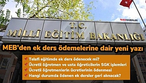 MEB'den Yeni Ek Ders Yazısı
