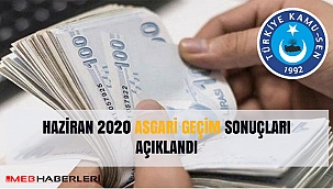 HAZİRAN 2020 ASGARİ GEÇİM SONUÇLARI AÇIKLANDI