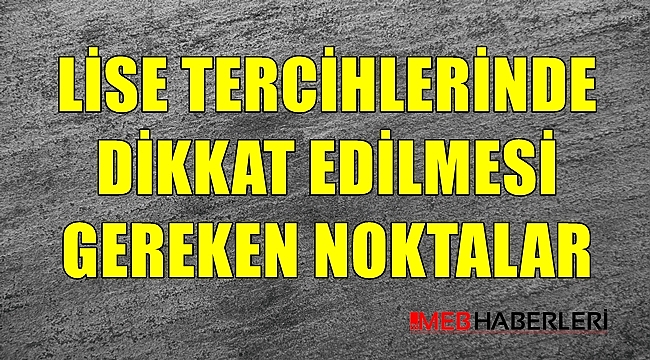 Lise Tercihlerinde Önemli Noktalar