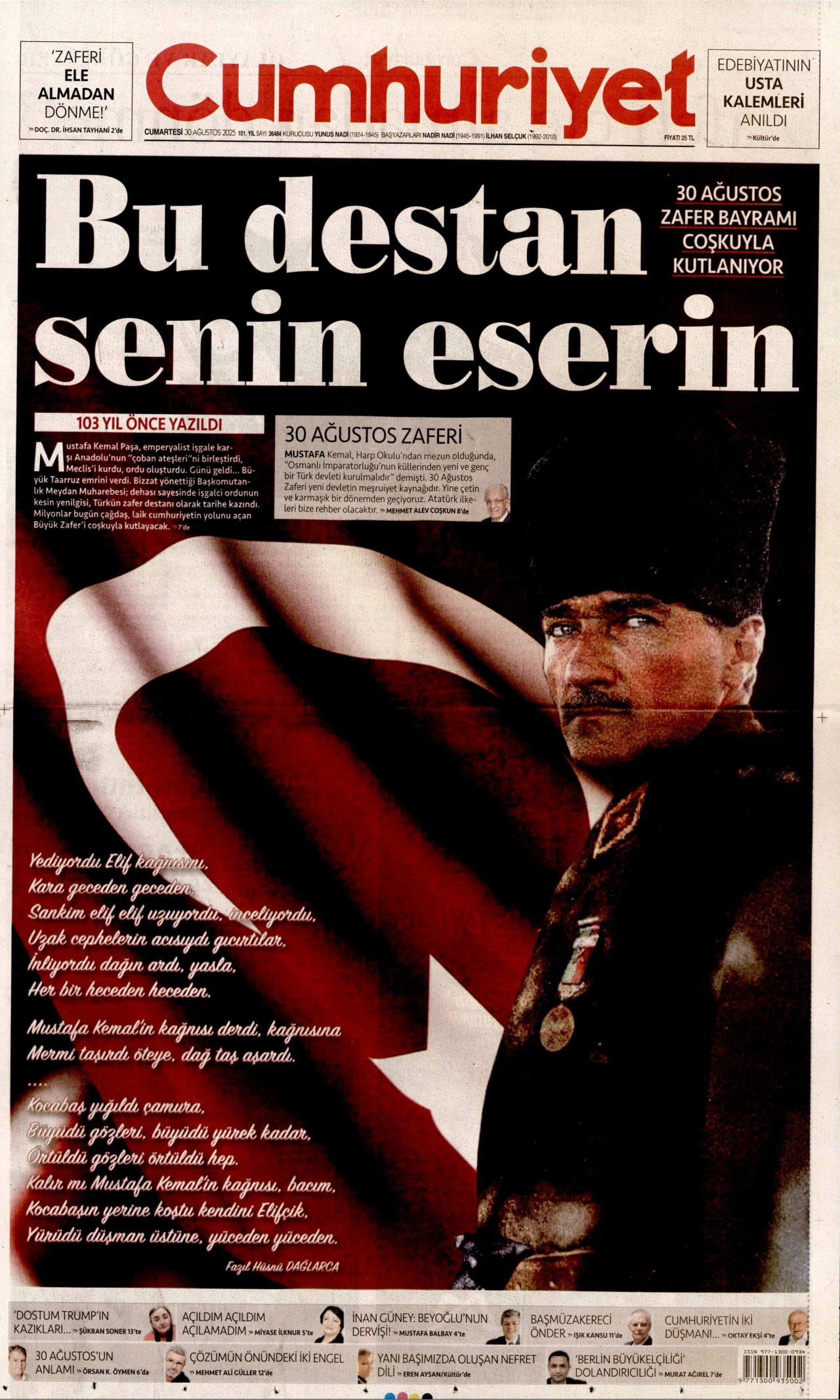CUMHURİYET Gazete Manşeti