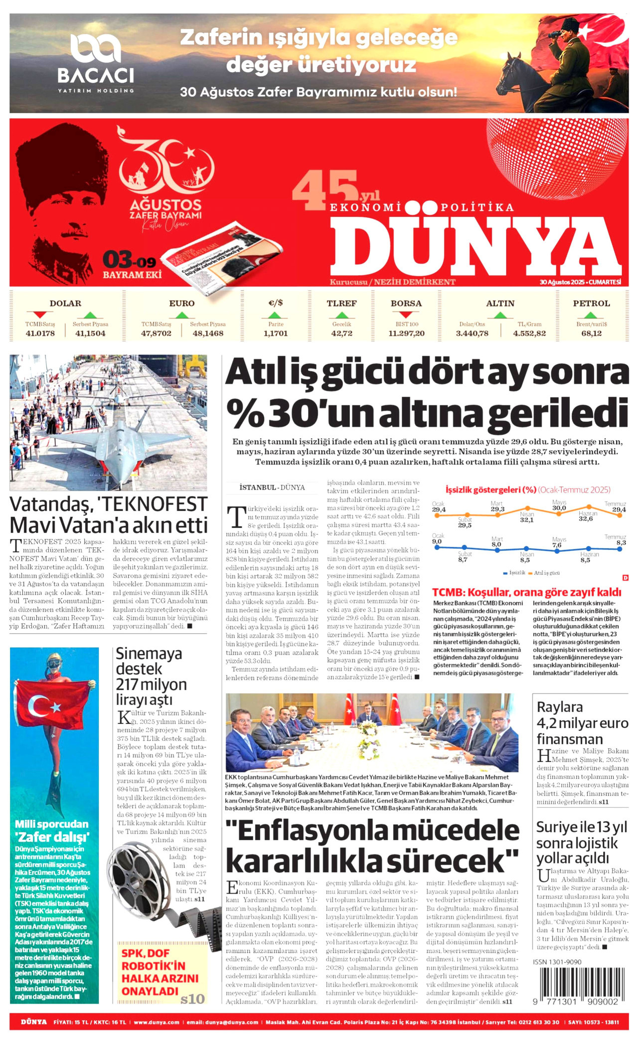 DÜNYA Gazete Manşeti