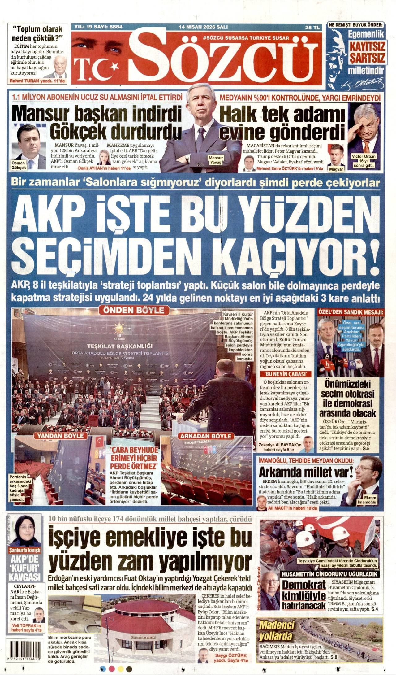 Sözcü Gazetesi Gazete Manşeti