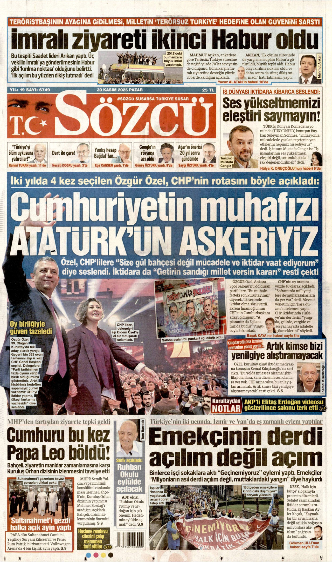 SÖZCÜ Gazete Manşeti