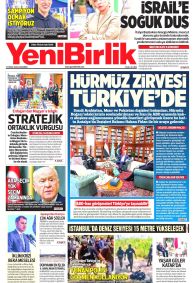 Yeni Birlik Gazetesi Gazete Manşeti