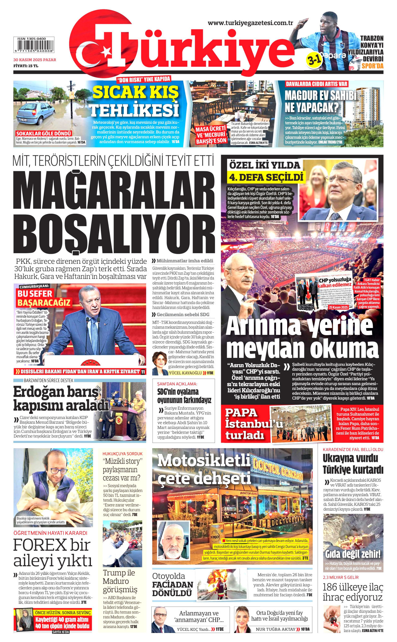 TÜRKİYE GAZETESİ Gazete Manşeti