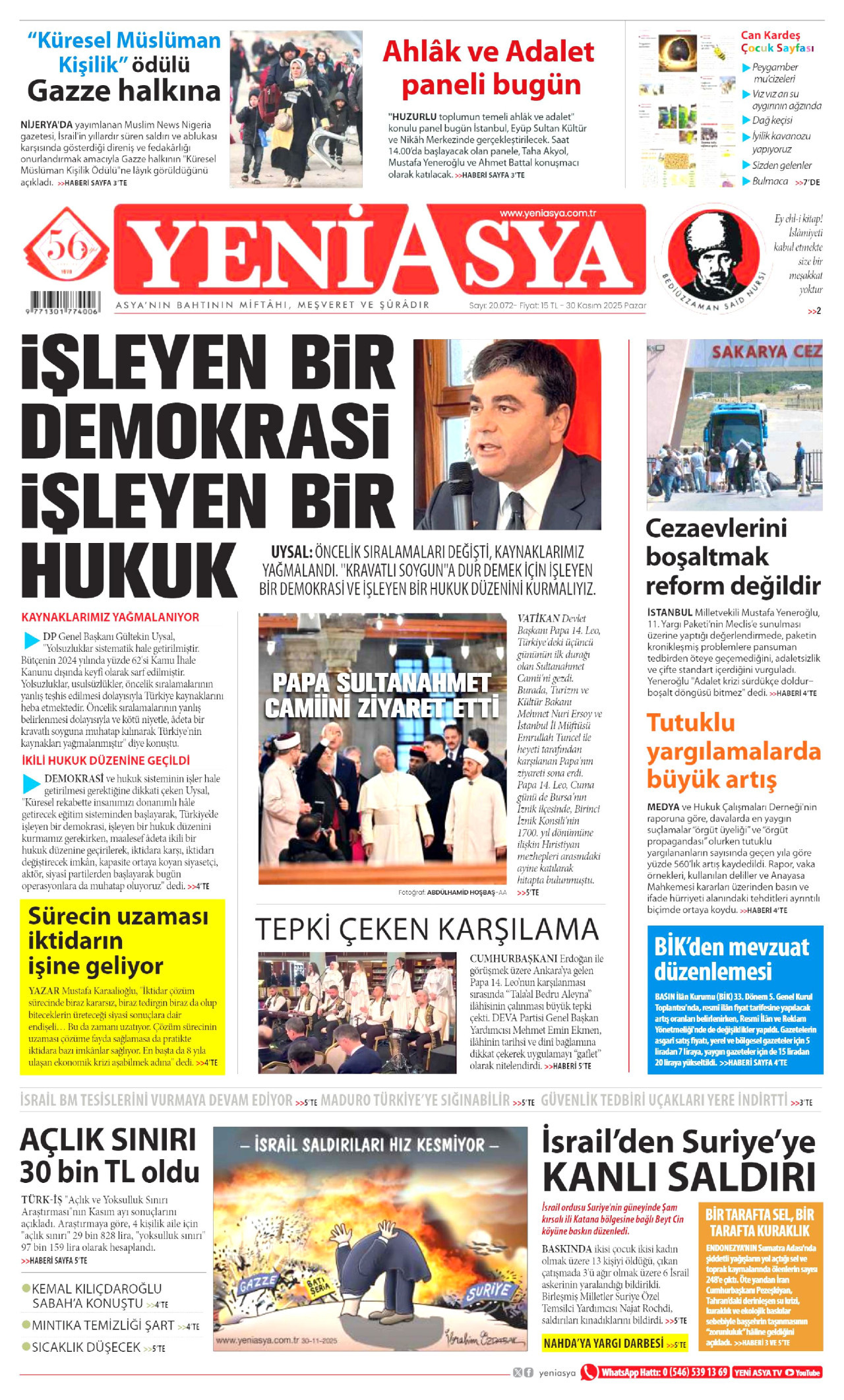 YENİ ASYA Gazete Manşeti